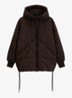 Puffer jas met capuchon - Donkerbruin