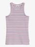 Ribgebreide tanktop met streepprint - Donkerrood