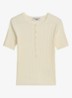 Ribgebreide trui met knopen - Creme