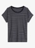 T-shirt met streepprint en ronde hals - Dark Blue/4443