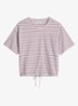 T-shirt met streepprint en trekkoord - White 01-0215 / Rood