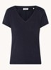 T-shirt met V-hals - Blauw