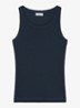 Tanktop met ribstructuur - Donkerblauw