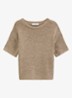 Fijngebreide pullover in  katoenblend met boothals - Taupe