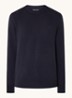 Fijngebreide pullover in scheerwolblend - Blauw
