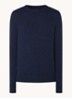 Fijngebreide pullover in wolblend met gemêleerd dessin - Blauw