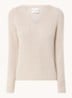 Fijngebreide pullover met V-hals - Zand