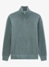 Fijngebreide trui met halve rits - Blauw