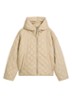 Gewatteerde jas met ruitdessin - Beige