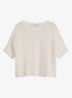 Grofgebreid trui in linnenblend met ribstructuur - White Cotton-1180 / Wit