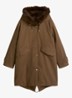 Jas met details van imitatiebont en klepzakken - Dark Walnut / Bruin