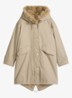 Jas met details van imitatiebont en klepzakken - Earthy Taupe / Taupe