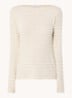 Longsleeve met streepprint en boothals - Gebroken wit