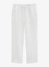 Loose fit palazzo broek van linnen met steekzakken - White-0163 / Wit