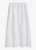 Maxi rok van linnen met plooien - White-0163 / Wit