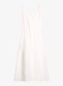Midi jurk van linnen met plooien - White-0163 / Wit