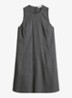 Mini jurk in linnenblend met ronde hals - Oxide Grey-0364 / Grijs