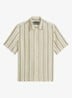 Overhemd in linnenblend met streepprint - Medium Green 39-3531 / Groen