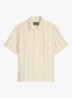 Overhemd in linnenblend met streepprint - Medium Brown 43-1879 / Bruin