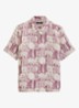 Overhemd van linnen met grafische print - Light Red/7577