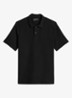 Regular fit polo met structuur - Black-0001 / Zwart