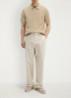 Ribgebreide polo  - Beige