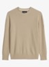 Ribgebreide trui met ronde hals - Beige
