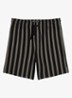 Straight fit korte broek met streepprint - Black 01-0093 / Zwart