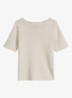 T-shirt in linnenblend met ronde hals - Grijs