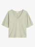 T-shirt in lyocell blend met V-hals - Lindegroen