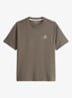 T-shirt met logo- en backprint - Bruin