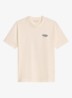 T-shirt met logo- en backprint - Creme