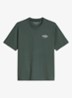 T-shirt met logo- en backprint - Donkergroen