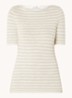 T-shirt met streepprint en stretch - Grijs