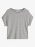 T-shirt met streepprint en vleermuismouw - Aqua-5366 / Blauw