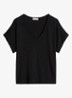 T-shirt met V-hals - Black-0001 / Zwart