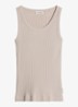 Tanktop met ribstructuur - Naturel