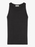 Tanktop van  katoen met ribstructuur - Zwart