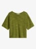 Trui in katoen-linnenblend met bateauhals - Shaded Fern / Groen