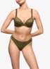 Avero string met ruitdessin - Olijfgroen