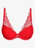 Cyrile voorgevormde plunge bh met overlay van kant - Rood