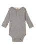 Henley romper met ribstructuur - Grijsmele