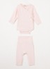 Set van romper met legging in  katoenblend in giftbox 2-delig - Lichtroze