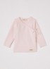 Tut longsleeve met overslag in  katoenblend - Lichtroze