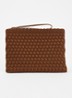 Clutch met gevlochten details - Bruin