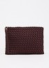 Clutch met gevlochten details - Aubergine