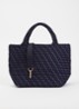 Midi handtas met afneembare schouderriem en gevlochten details - Royalblauw