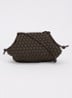 Pouch mini handtas met gevlochten detail - Donkerbruin