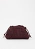 Pouch mini handtas met gevlochten detail - Aubergine