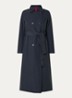 Milong double-breasted trenchcoat met strikceintuur - Donkerblauw